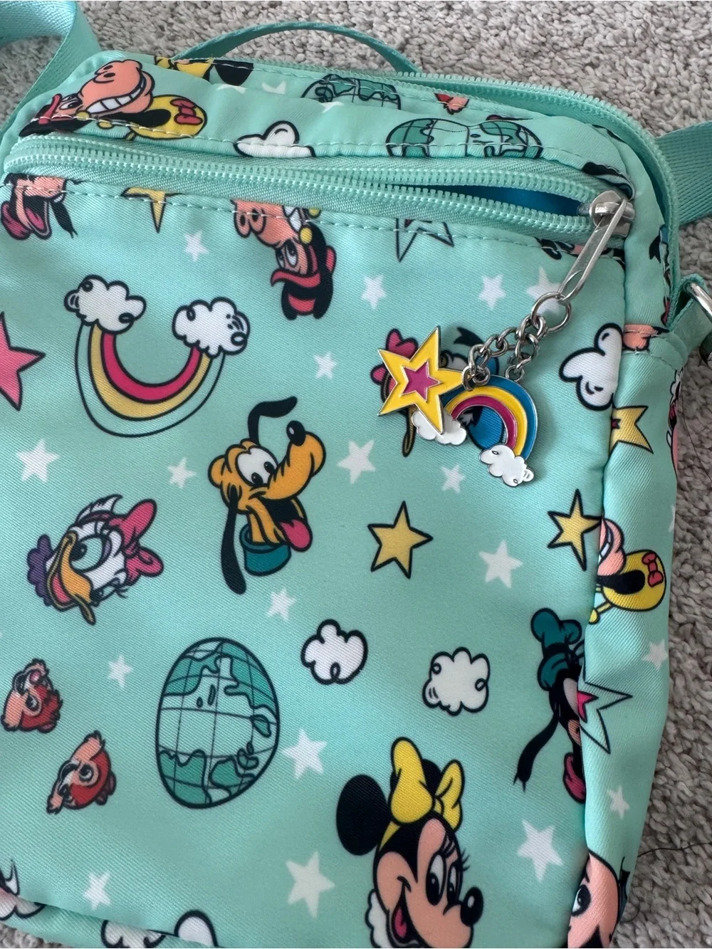 Disney Teal Character Crossbody Bag - Cute Printed Shoulder Purse